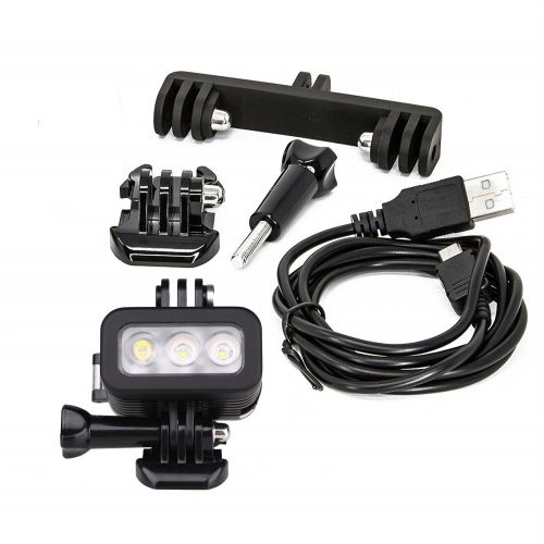  Diving Lights,Hangang Waterproof 30m Diving Light High Power Dimmable LED Underwater Fill Light for GoPro Hero 655S44S3+,Underwater Camera with Built-in Battery-Cross section