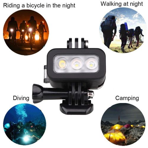  Diving Lights,Hangang Waterproof 30m Diving Light High Power Dimmable LED Underwater Fill Light for GoPro Hero 655S44S3+,Underwater Camera with Built-in Battery-Cross section