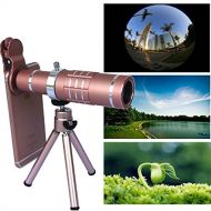 Hangang Cell Phone Camera Lens,Camera Lens 18X Zoom Telephoto Lens + Tripod + Bag + Lens cap + Lens cleaning cloth + Universal clip for iPhone and Other Smartphones (rose gold)