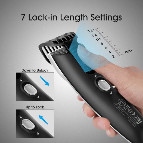  [아마존 핫딜] [아마존핫딜]Hangsun Beard Trimmer Hair Clippers Rechargeable Body Mustache Stubble for Men Cordless Grooming Haircut Kit HC150 with Adjustable Blade Combs and Safety Lock