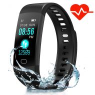 Hanmery Fitness Tracker with Heart Rate Monitor, IP67 Waterproof Sports Smart Wristband with Sleep Monitor Calorie Counter Pedometer Find Phone for Kids Women Men