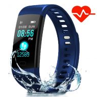 Hanmery Fitness Tracker with Heart Rate Monitor, IP67 Waterproof Sports Smart Wristband with Sleep Monitor Calorie Counter Pedometer Find Phone for Kids Women Men