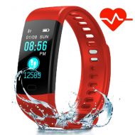 Hanmery Fitness Tracker with Heart Rate Monitor, IP67 Waterproof Sports Smart Wristband with Sleep Monitor Calorie Counter Pedometer Find Phone for Kids Women Men