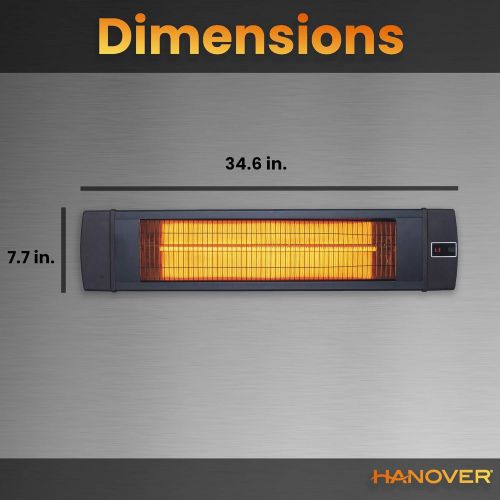  Hanover HAN1041IC-BLK-34.6 in Modern Efficient Steel Electric Heater-3 Heat Settings, Up to 1500W, Black