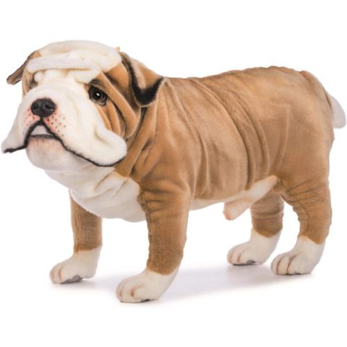  Hansa British Bulldog Collectible Plush, TanWhite, 30