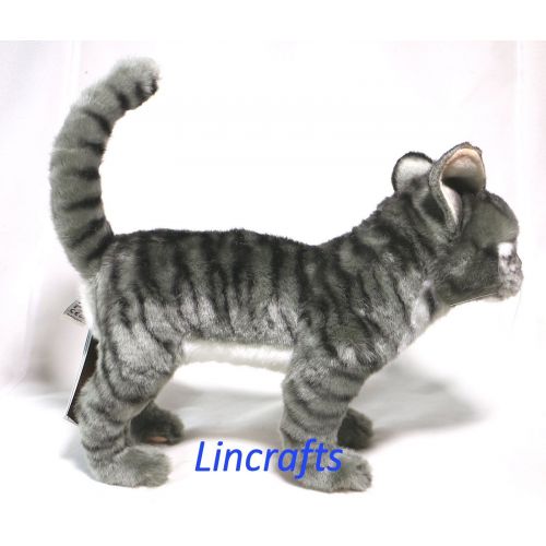 Hansa Toy International Standing Grey Kitten. Plush Soft Toy Cat by Hansa. Sold by Lincrafts. 6574