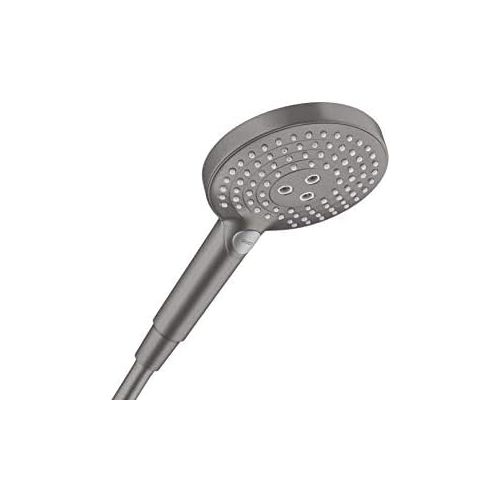  hansgrohe Raindance Select S Low Flow 5-inch Handheld Shower Head Modern 3-Spray PowderRain, Rain, Whirl 26036341 Handshower, 1.75 GPM, Brushed Black Chrome