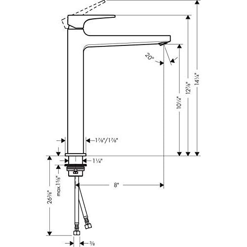  hansgrohe Metropol Modern Low Flow Water Saving 1-Handle 1 13-inch Tall Bathroom Sink Faucet in Brushed Nickel, 74513821