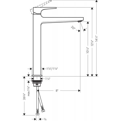  hansgrohe Metropol Modern Low Flow Water Saving 1-Handle 1 13-inch Tall Bathroom Sink Faucet in Brushed Nickel, 74513821