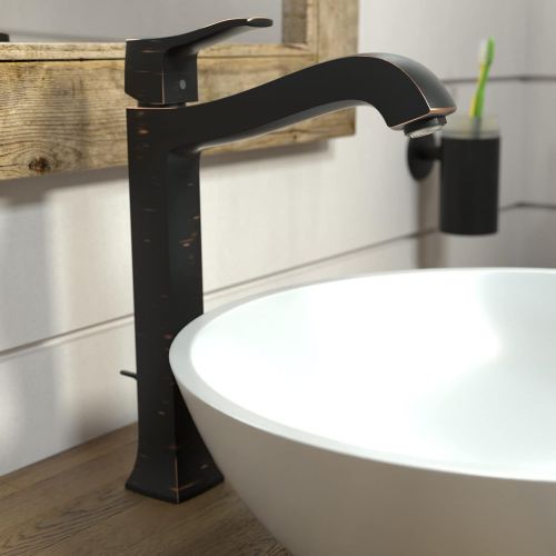  hansgrohe Metris C Classic Replacement Easy Clean 1-Handle 1 12-inch Tall Bathroom Sink Faucet in Rubbed Bronze, 31078921