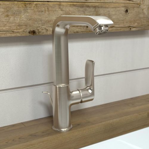  hansgrohe Metris Modern Upgrade Easy Install 1-Handle 1 10-inch Tall Bathroom Sink Faucet in Brushed Nickel, 31087821
