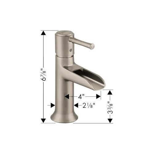  hansgrohe Talis C Classic Low Flow Water Saving 1-Handle 1 7-inch Tall Bathroom Sink Faucet in Brushed Nickel, 14127821