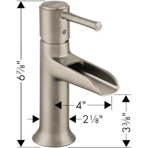  hansgrohe Talis C Classic Low Flow Water Saving 1-Handle 1 7-inch Tall Bathroom Sink Faucet in Brushed Nickel, 14127821