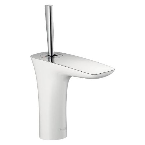 hansgrohe PuraVida Avantgarde Luxury Easy Clean 1-Handle 1 9-inch Tall Bathroom Sink Faucet in White/Chrome, 15074401