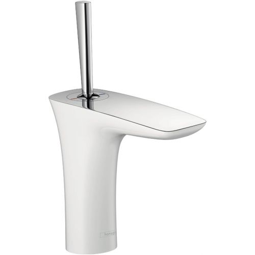  hansgrohe PuraVida Avantgarde Luxury Easy Clean 1-Handle 1 9-inch Tall Bathroom Sink Faucet in White/Chrome, 15074401
