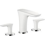 hansgrohe PuraVida Avantgarde Luxury Easy Clean 2-Handle 3 5-inch Tall Bathroom Sink Faucet in White/Chrome, 15073401