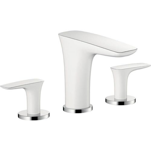  hansgrohe PuraVida Avantgarde Luxury Easy Clean 2-Handle 3 5-inch Tall Bathroom Sink Faucet in White/Chrome, 15073401