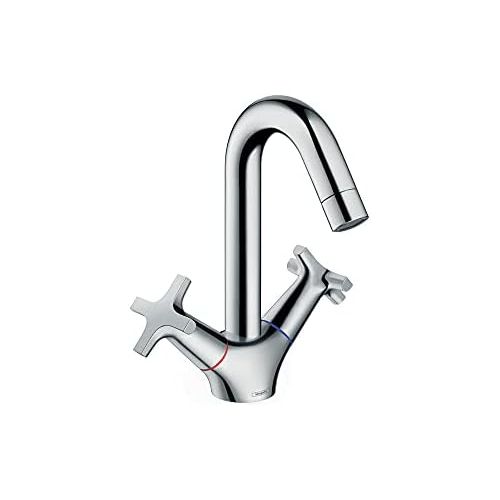  hansgrohe Logis Classic Classic Low Flow Water Saving 2-Handle 1 9-inch Tall Bathroom Sink Faucet in Chrome, 71270001,Small