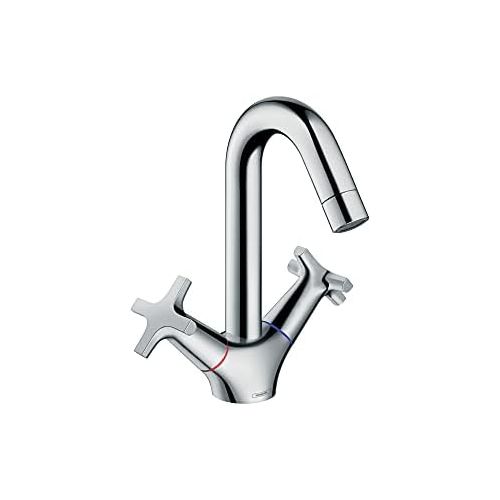  hansgrohe Logis Classic Classic Low Flow Water Saving 2-Handle 1 9-inch Tall Bathroom Sink Faucet in Chrome, 71270001,Small