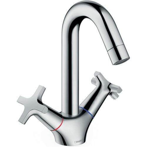  hansgrohe Logis Classic Classic Low Flow Water Saving 2-Handle 1 9-inch Tall Bathroom Sink Faucet in Chrome, 71270001,Small
