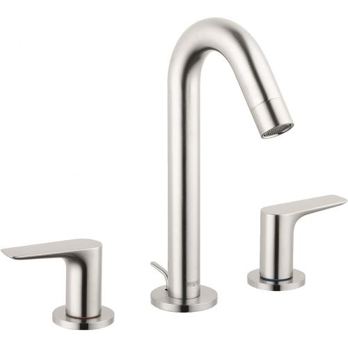  hansgrohe Logis Modern Low Flow Water Saving 2-Handle 3 9-inch Tall Bathroom Sink Faucet in Brushed Nickel, 71533821