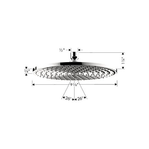  Hansgrohe 27474001 Raindance Downpour AIR Showerhead, 10-Inch, Chrome