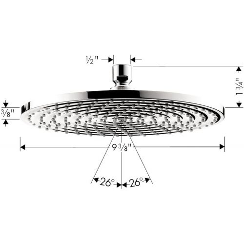  Hansgrohe 27474001 Raindance Downpour AIR Showerhead, 10-Inch, Chrome