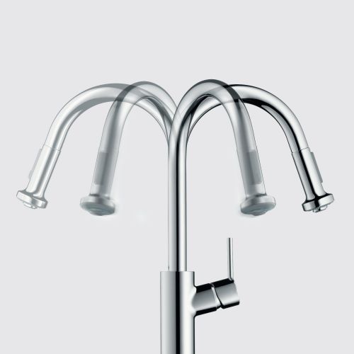  Hansgrohe 04310801 Talis S HighArc Kitchen Faucet, Steel Optik