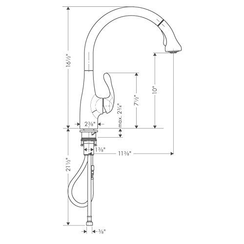  Hansgrohe 06460860 Allegro E Gourmet 2-Spray Professional Style Kitchen Faucet, Pull Out Spout, 1.75 GPM Steel Optic