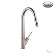 Hansgrohe 10821801 Starck Pull-Down Kitchen Faucet with High-Arc Spout Medium Steel Optic