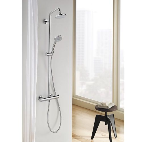  Hansgrohe 27169821 Croma Showerpipes, 41.37 x 6.25 x 14.13 inches, Brushed Nickel