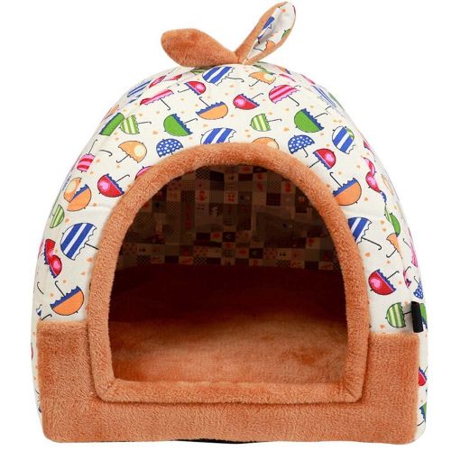  Hanshu 2 In 1 Pet House and Sofa Indoor Soft Warm Washable Igloo Pyramid Cat Dog Beds,(Blue Car, L)