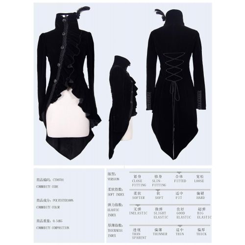  HaoLin Steampunk Coat Gothic Clothing Punk Jacket Victorian Cyberpunk Renaissance Costume