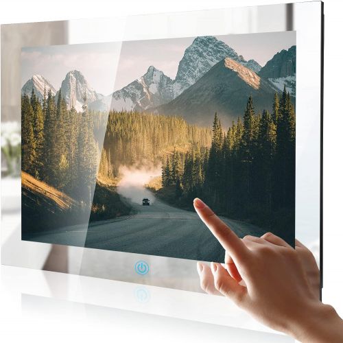  Haocrown 19 Inch Touchscreen Bathroom TV Waterproof Smart Mirror TVs HD 1080P LED Small Television Built-in Android System HDTV(ATSC) Tuner Wi-Fi Bluetooth