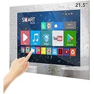 Haocrown 21.5-inch Touchscreen Bathroom TV Waterproof Smart Mirror TVs Brightness 500 Full-HD 1080P LED Television with Android 11.0 System Built-in HDTV(ATSC) Tuner, Bluetooth, Wi