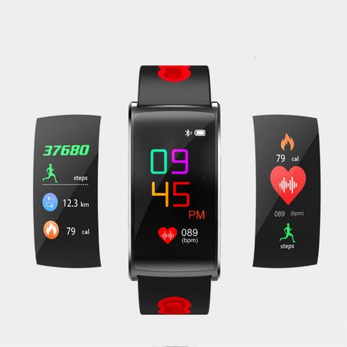  Haodan electronics Color Smart Bracelet, Heart Rate and Blood Pressure Health Wear Fashion Strap Sports Step Counter IP67 Waterproof Smart Watch, Sleep Monitoring Sedentary Reminder Outdoor Sports Fi