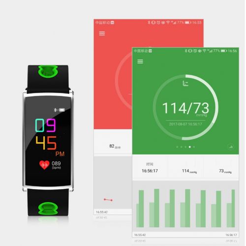  Haodan electronics Color Smart Bracelet, Heart Rate and Blood Pressure Health Wear Fashion Strap Sports Step Counter IP67 Waterproof Smart Watch, Sleep Monitoring Sedentary Reminder Outdoor Sports Fi