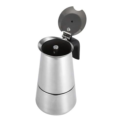  Espresso Maker, 100ml 200ml 300ml 450ml Stainless Steel Moka Pot Coffee Maker Stove Home Office Use (100ml)