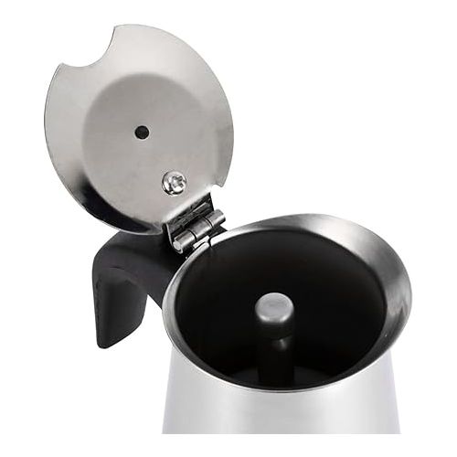  Espresso Maker, 100ml 200ml 300ml 450ml Stainless Steel Moka Pot Coffee Maker Stove Home Office Use (100ml)