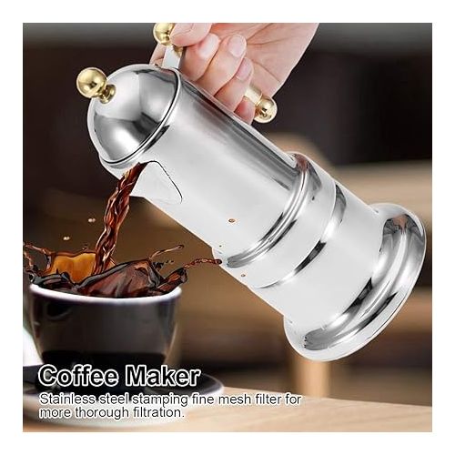  Haofy Moka Pot, Coffee Maker 200mL Stainless Steel Espresso Makers Stovetop Coffee Maker Coffee Brewing Tool with Safety Valve