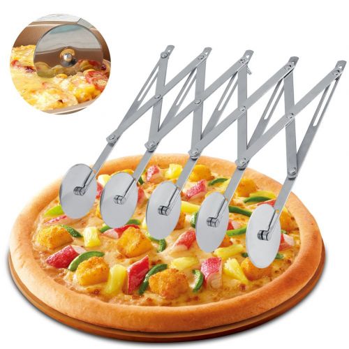  Haofy Einziehbare Multi-Rad Edelstahl Pizza Kochfeld, Antihaft-Rad Kuchen Messer, Brot Kueche Spezialwerkzeuge(5 rounds)