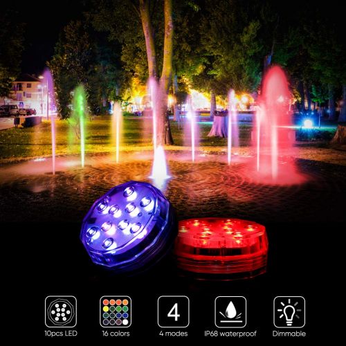  [아마존 핫딜]  [아마존핫딜]Haofy Unterwasser Licht, IP68 Wasserdichte RGB Multi Farbwechsel LED Leuchten, Version Tauch-LED-Licht fuer Indoor-Outdoor-Brunnen, Wasserfall, Spa, Aquarium, Badewanne, Vase, Unter