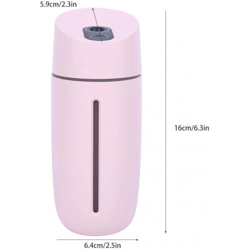  Haofy 250ml Portable Air Humidifier Aromatherapy Diffuser Essential Oil Diffuser Car Humidifier USB Rechargeable Air Purifier Freshener Car Office (Pink)