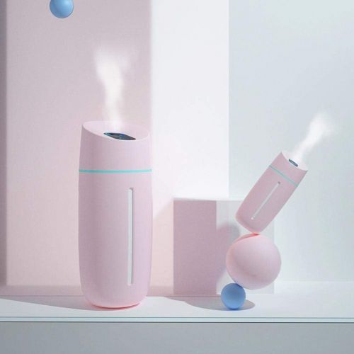  Haofy 250ml Portable Air Humidifier Aromatherapy Diffuser Essential Oil Diffuser Car Humidifier USB Rechargeable Air Purifier Freshener Car Office (Pink)