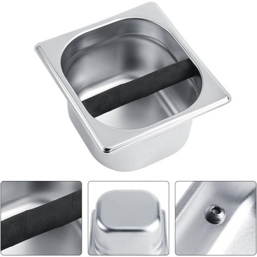  Haofy Coffee Knock Box, Stainless Steel Coffee Residue Bucket Knock Box Holder Container Professional Accessory for Coffee Maker Machine