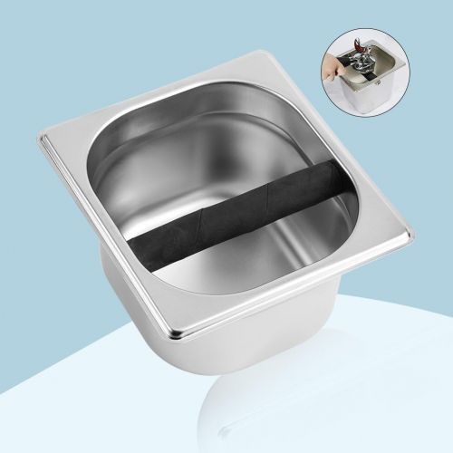  Haofy Coffee Knock Box, Stainless Steel Coffee Residue Bucket Knock Box Holder Container Professional Accessory for Coffee Maker Machine