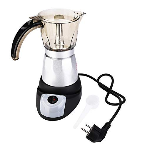  Haofy Aluminum Maker Bold, Lar Capacity Electric Moka Pot Stovetop Coffee Maker Coffee Percolator EU Plug 150ml(300ml)