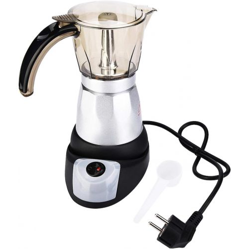  Haofy Aluminum Maker Bold, Lar Capacity Electric Moka Pot Stovetop Coffee Maker Coffee Percolator EU Plug 150ml(300ml)