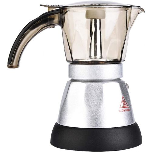  Haofy Aluminum Maker Bold, Lar Capacity Electric Moka Pot Stovetop Coffee Maker Coffee Percolator EU Plug 150ml(300ml)