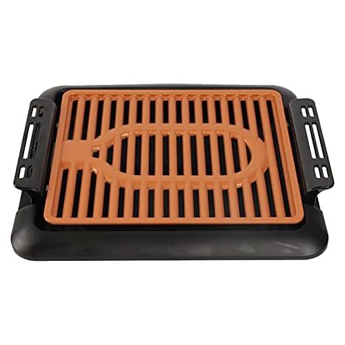  Haofy Electric Indoor Grill, Smokeless Electric Grill Pan, BBQ Skewers, Grill Machine, Automatic Constant Temperature, Grill Plate with Drip Tray (EU)